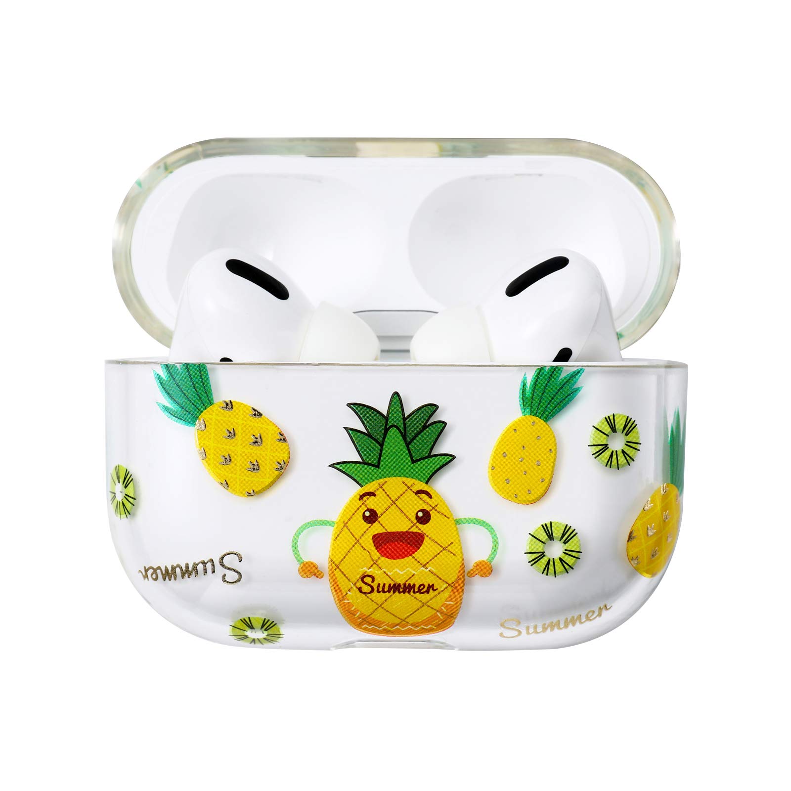 AKABEILA Case for AirPods Pro 2019 Compatible with Apple Air Pods Pro 1st Generation Cover Cute Pattern Clear Hard PC AirPods Shockproof Front LED Visible Anti-Slip Protective