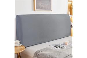 GOFOHIMI ,Stretch Headboard Cover,Polyester Thick Elastic Headboard Slipcover Protector with Elastic Band,Dirtproof Headboard Cover(Light Grey / 47 inch)