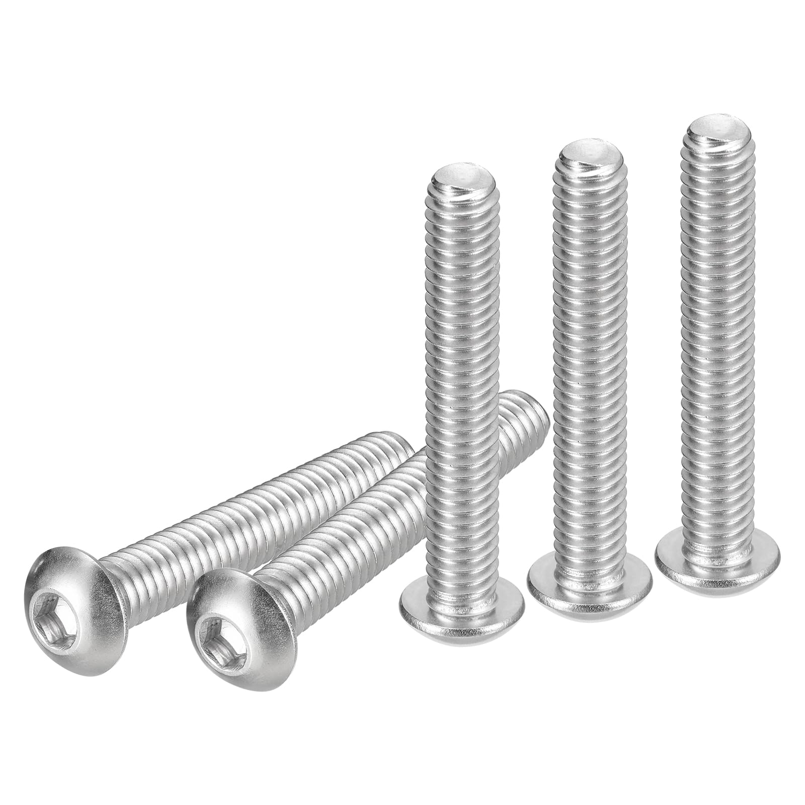 DTGN 5/16-18x2" Button Head Socket Cap Screws - 20Pack - Good for Machine - 304 Stainless Steel 18/8 - Hex Drive Full Thread UNC Fasteners — image 1