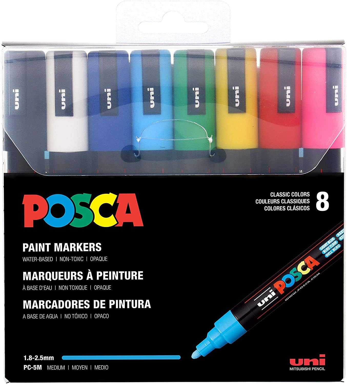 PXPC5M8 Acrylic Paint Marker Set, Medium, Assorted (2 Pack) (2 Pack)