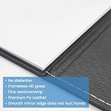 OWLKELA Portable Folding Mirror 25x18cm Black PU Leather Travel Vanity view 3