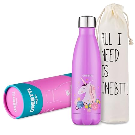 Onebttl Einhorn Sachen, Einhorn Geschenk Trinkflasche Kinder Auslaufsicher Trinkflasche Tasse als deko für Geburtstag Kinderg