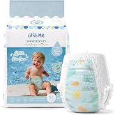 Little Me Swim Pants Disposable Swim Diapers for Babies &amp; Toddlers, Designed for Water Use, Soft &amp; Flexible Stretch Fit, Leak Guard Protection, Cute Sea Creatures Print, 20 Count (Size 4, 20, Count)