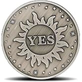 Decision Making Challenge Coin - Yes and No Design with Sun and Moon Motifs - Fun and Practical Tool for Choices