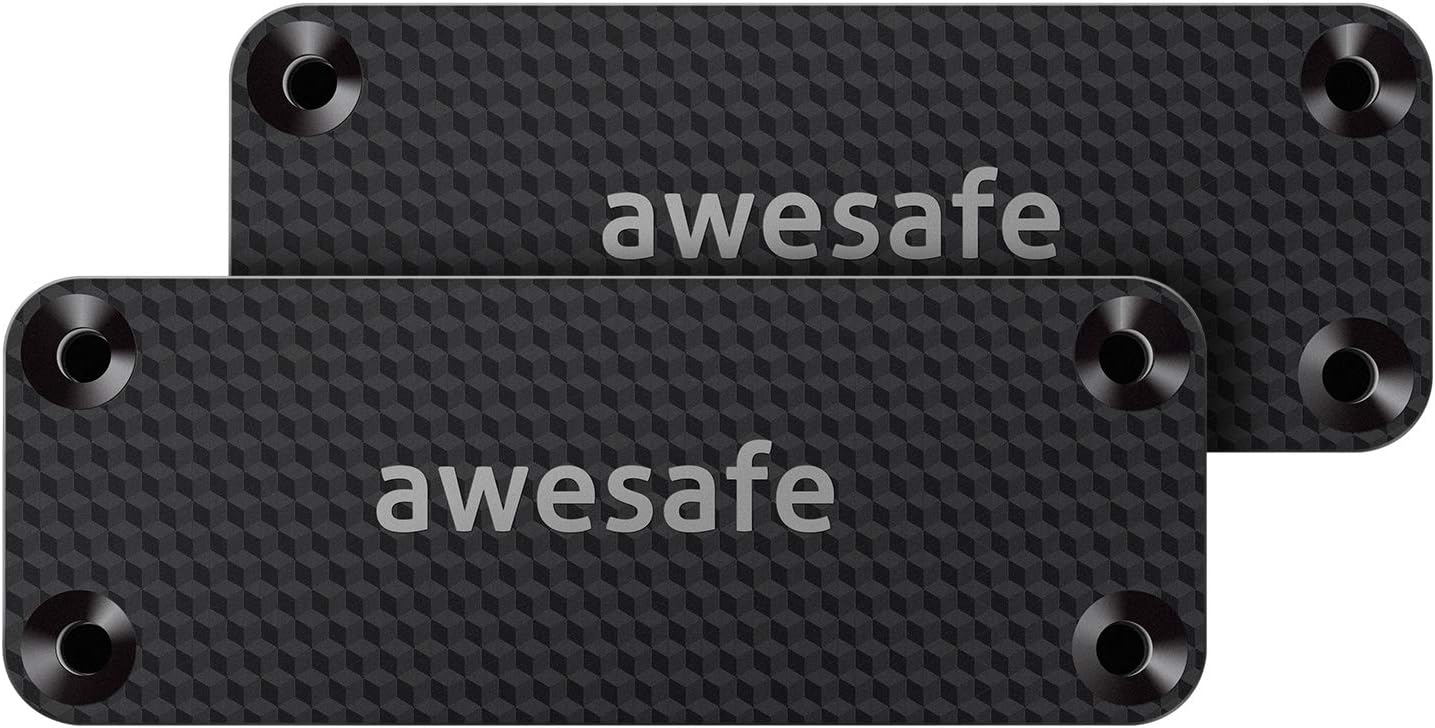 awesafe Magnetic Gun Mount & Car Holster 2-Pack 48lbs HQ Rubber Coated Magnetic Gun Mount for Handgun, Shotgun, Pistol. Easy Conceal in Car, Truck, Vehicle, Desks, Safes, Walls