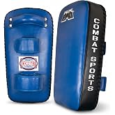 Combat Sports Leather Muay Thai Pads - MMA Striking Targets | Ultra-lightweight 16"x8"x4" leather kick shields featuring Dome Air Technology for maximum shock absorption. Sold in pairs.