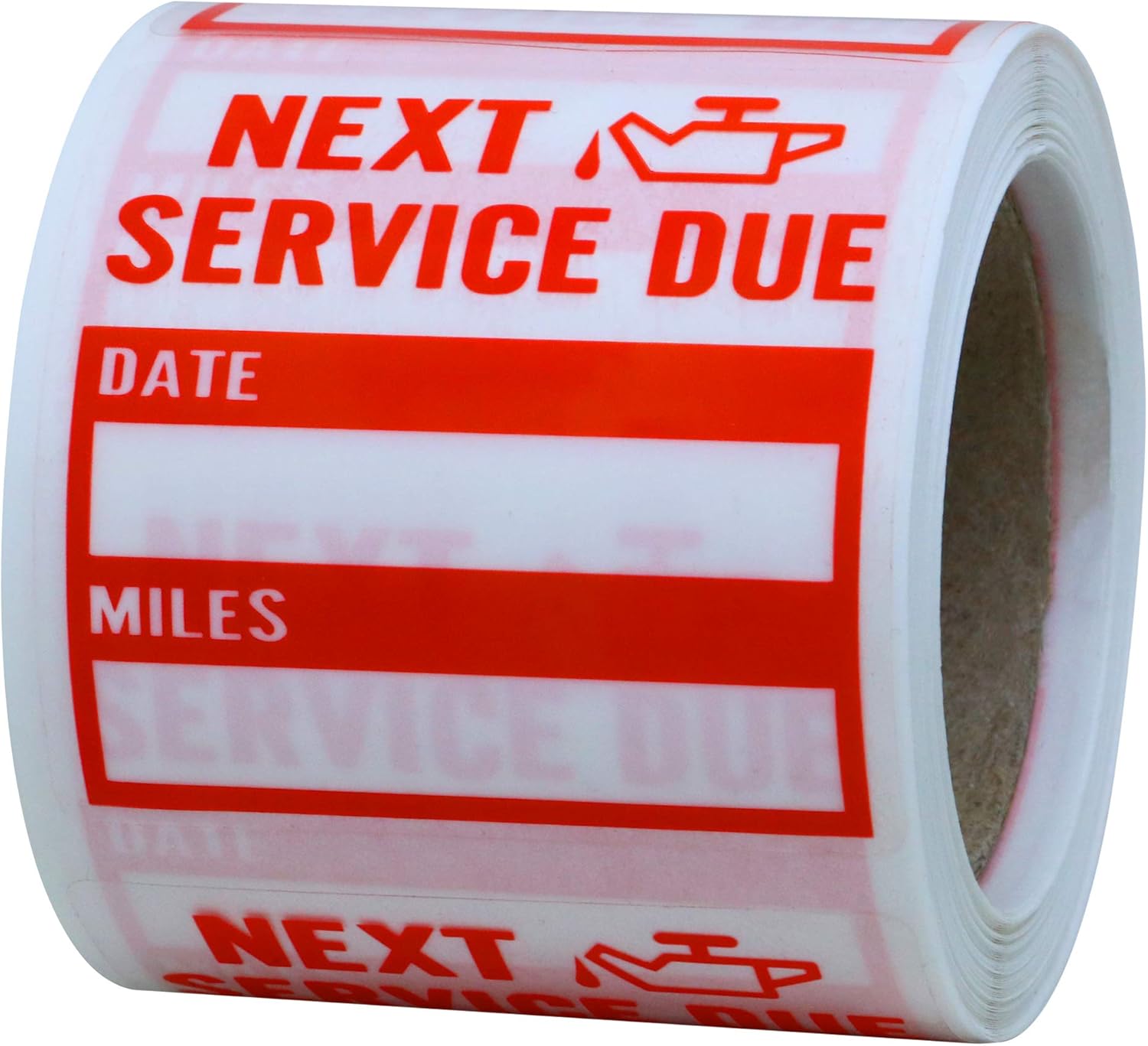 Hybsk Clear Oil Change/Service Reminder Stickers 2"x2" Premium Quality Oil Change Stickers 200 Labels on a Roll (Black) : Office Products