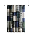 Woolrich Mill Creek 100% Cotton Shower Curtain, Cottage Styling, Pieced Patchwork Plaid Design, Farmhouse Bathroom Décor, Machine Washable, 72" x 72" Green