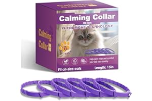 TAILTRESPASS Cat Pheromone Collar 6-Pack, Stress & Anxiety Relief, Adjustable for All Cats, Travel Bath Vet Use, Silicone Waterproof Design, 180-Day Protection, 15-Inch, Purple