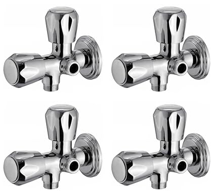 Snowbell Angle Cock 2 in 1 Continental Brass Chrome Plated - Set of 4