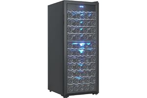 GarveeHome 80 Bottle Compressor Wine Cooler Refrigerator, Wine Fridge with Adjustable Shelves & Digital Temperature Display, 41-64â„‰, Large Freestanding Wine Cellar for Red White Wine, Champagne, Beer