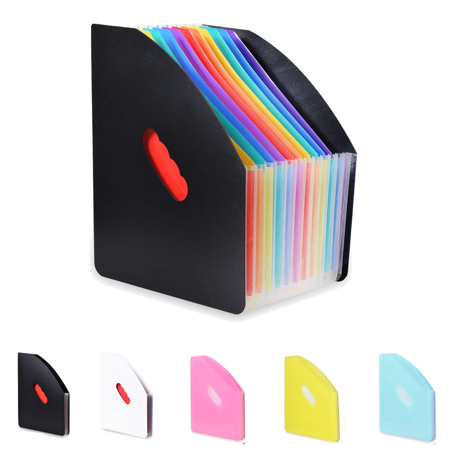 Marte Vanci Expanding File Folder, A4 Document Organiser, Plastic Accordion Filling Folders 13 Pockets Portable Desk Organiser Storage Holder for Office School Paperwork Letter Bill Receipt