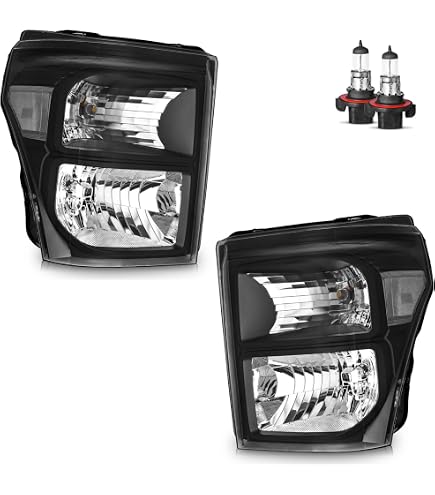 EOMD Griglia Paraurti Anteriore Per Ford F250-F550 Super Duty 2011-2016: Nero Opaco Con Luci DRL A LED E Indicatori