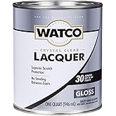 Watco Gloss Clear Lacquer Finish | Fast Drying Coating, Durable Protective Layer, Suitable For Furniture Cabinets And Trim, Quart