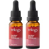 Trilogy Certified Organic Rosehip Oil Duo, 0.68 Fl Oz Each | 2-pack cold-pressed USDA Organic oils improve appearance of scars, stretch marks, fine lines &amp; wrinkles, Omega 3, 6 &amp; 9