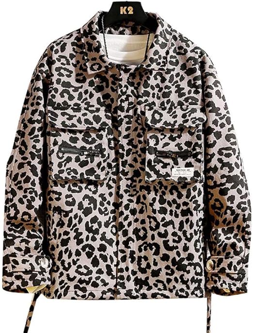 Amazon Yyq Shop ブルゾン メンズ 長袖 ゆったり ジャケット ジップアップ ヒョウ柄 ファッション コート ショート丈 レオパード ストリート系 アウター オシャレ 大きいサイズ 秋 コート ジャケット 通販