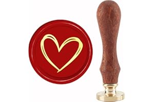 CRASPIRE Heart Wax Seal Stamp Valentine's Day Sealing Wax Stamp Love Wedding 30mm/1.18inch Removable Brass Head Sealing Stamp