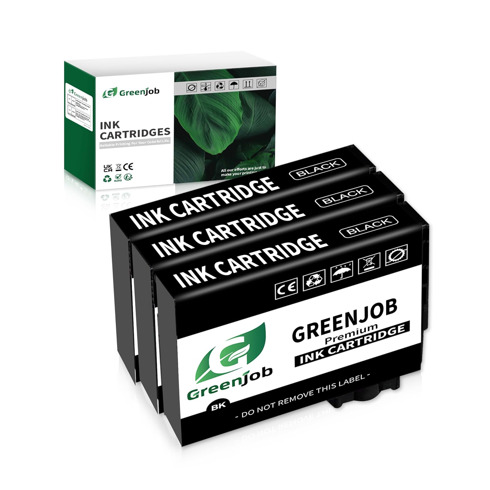 Greenjob Compatible 604XL Black Ink Cartridge Replacement for Epson 604 Ink Cartridges Multipack Compatible with Expression Home XP-2200 XP-2205 XP-3200 XP-3205 XP-4200 XP-4205 WF-2910 (3-Black)