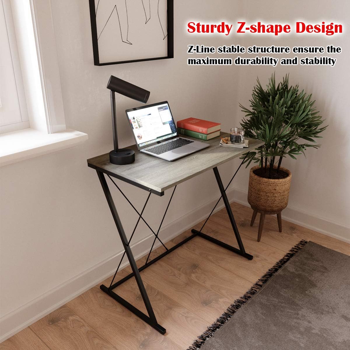 Domy Home Writing Computer Desk Simple PC Laptop Table Workstation for Home Office, Easy Assembly: Kitchen & Dining