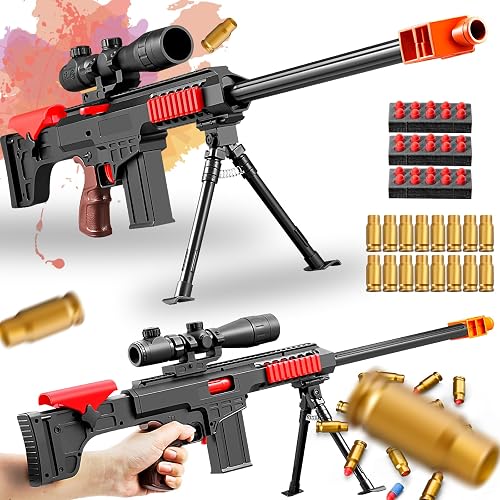 Shell-Ejecting Foam Blaster Gun - Realistic Sniper Rifle With Scope & Bipod