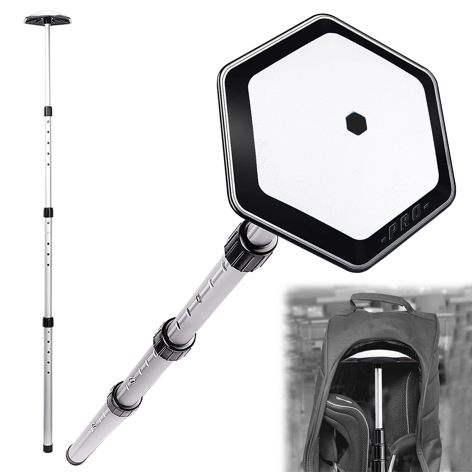 AMRTA Adjustable Golf Travel Bag Support Rod Golf Club Arm Stiff Alloy Rod for Golf Bag Adjustable 4 Telescoping Section, Golf Support Cover Stick Bag Protective Golf Bag Support Frame (White 20-53")