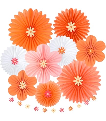 Lot De 8 Rouleaux De Papier De Soie Crêpé Pour Décoration De Fête Rose/orange Panduola