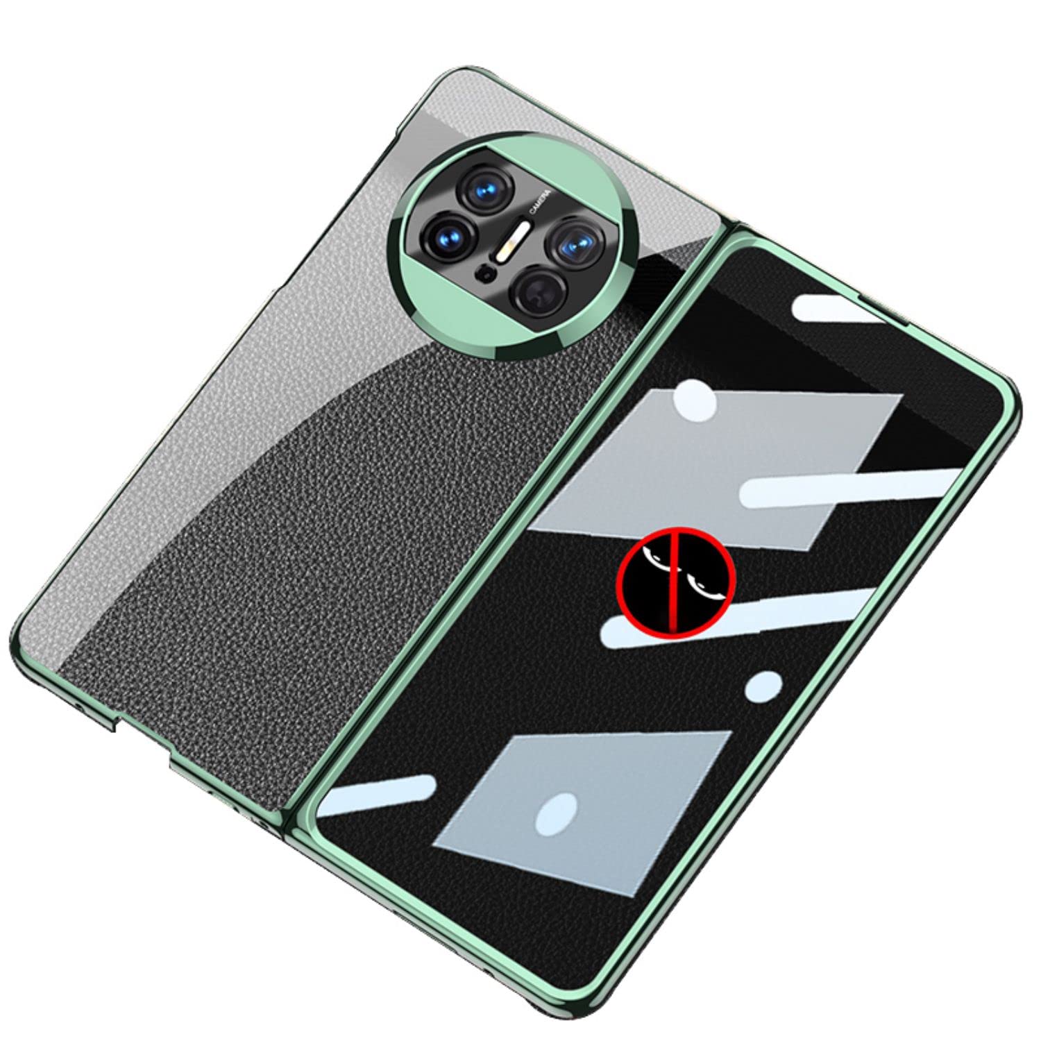 COQUE Huawei Mate X3 Case Transparent with Anti-Peep Film,Supercar-style Cover Shell,Folding Phone Holster for Huawei Mate X3-Green