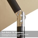 Yaheetech Garden Parasol Umbrella 3M Patio Table Umbrella Tan view 9