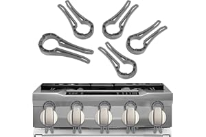 MEKILYN Gas Stove knob Locks —— Baby Proof Stove knob Safety Covers —— Oven knob Locks for Child Safety （ 5 Pack ） (Grey)