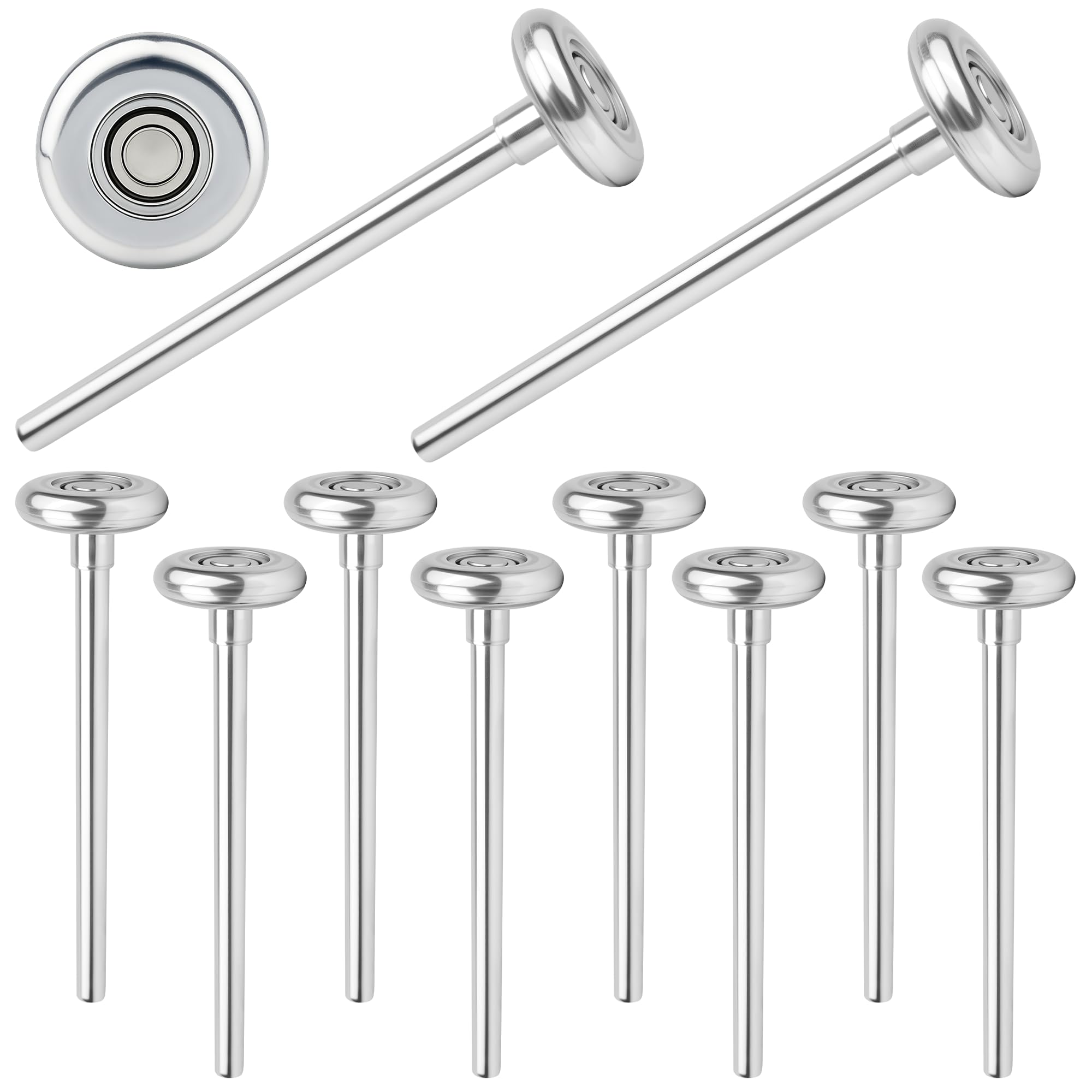 Photo 1 of 10-Pack 4" Stem 1.8" 10 Balls Steel Garage Door Rollers for 2" Garage Track, Quiet Durable High Load Commercial Wheels Precision Bearings