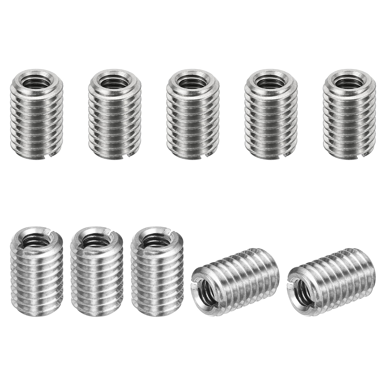 PATIKIL Thread Adapters Sleeve Reducing Nut, 10 Pcs M10*1.5 Male to M6*1 Female Repairing Insert Nut Screw Reducer Conversion Stainless Steel Fastener 15mm โ image 1