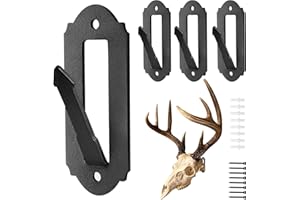 CHERAINTI European Mount Skull Hanger 4 Pack, Heavy Duty Deer Skull Mount Hanger Hooker for Deer, Antelope, Coyote, Pronghorn, Smaller Game Animals, Easy Install Euro Mounting Kit for Indoor Outdoor