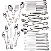 Lenox French Perle 65-Piece 18/10 Silverware Set for 12, Flatware | mirror finish, dishwasher safe | includes serving spoons and utensil set | heavy duty, cutlery set for kitchen and dining