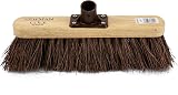 Newman and Cole 12 inch Wooden Broom Head with Stiff Natural Bassine Bristles view 1