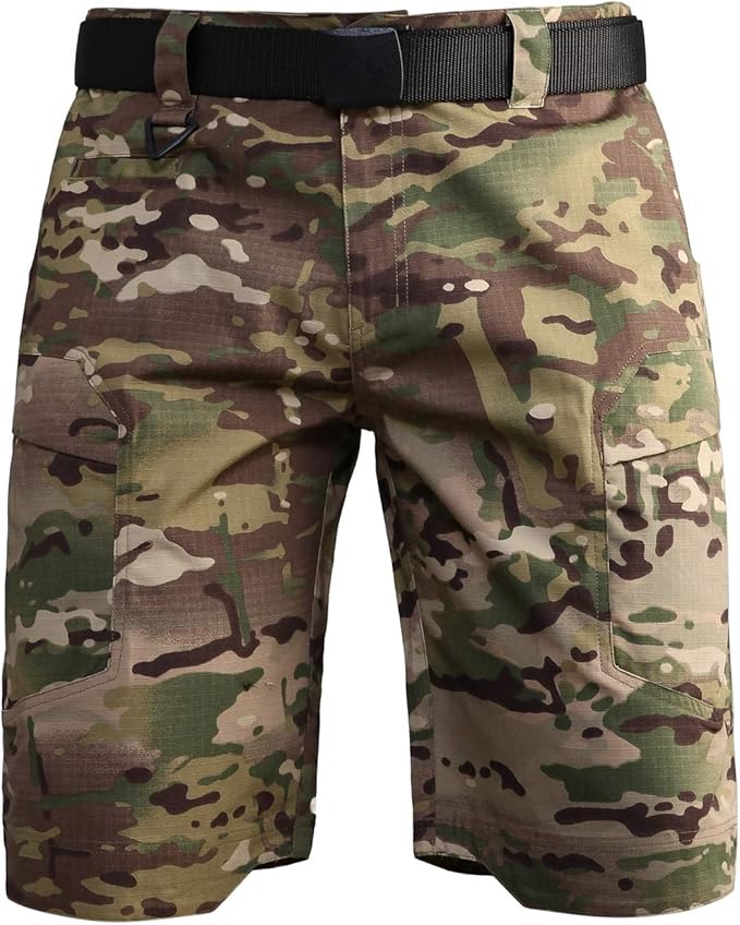 NEW VIEW Men's Tactical Military Cargo Shorts Rip Stop Outdoor Camo