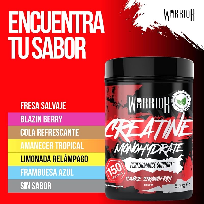 Creatina Monohidrato Polvo 500 g, Vegana – Fresa Silvestre