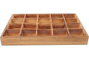 Outanaya Wooden 20-Compartment Storage Box for Socks Underwear Tie Organizer, Multi-Purpose Bedroom Drawer