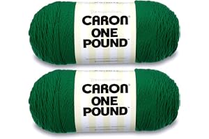 Caron One Pound Kelly Green Yarn - 2 Pack of 454g/16oz - Acrylic - 4 Medium (Worsted) - 812 Yards - Knitting/Crochet