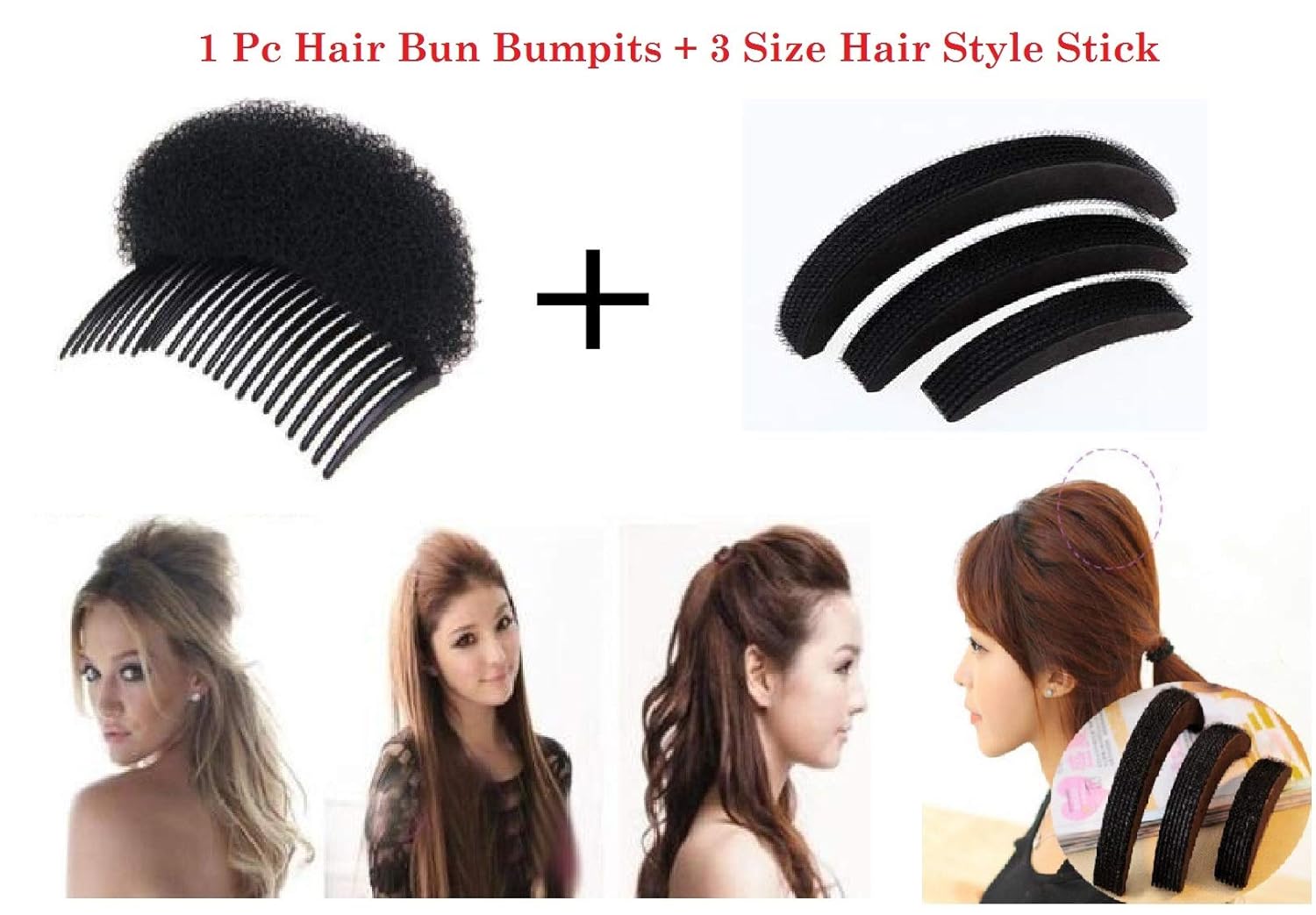 Buy Sbe Hair Bun Bumpits With 3 Sizes Clip Stick Volume Base Braid
