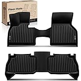 YHTAUTO Floor Mats Compatible with BMW iX 2022-2025, TPE Floor Liners All-Weather Protection Custom Fit, 1st & 2nd Row, Set of 2