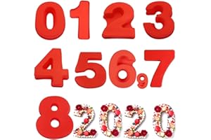 GOLDBAKING 10 Inch 9 pieces Large Size Number Moulds Baking Forms Silicone Number Mold Cake Pan (10 inch)