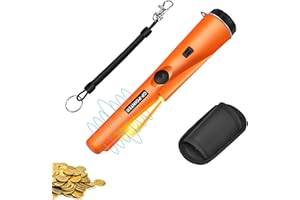 R RANSENERS RANSENERS Metal Detector Pinpointer,Detector Wand,Handheld PinPointer Wand,360°Serch Treasure Pinpoint Finder Probe with Belt Holster High Sensitivity for Gold Coin Silver Jewelry (Orange)…