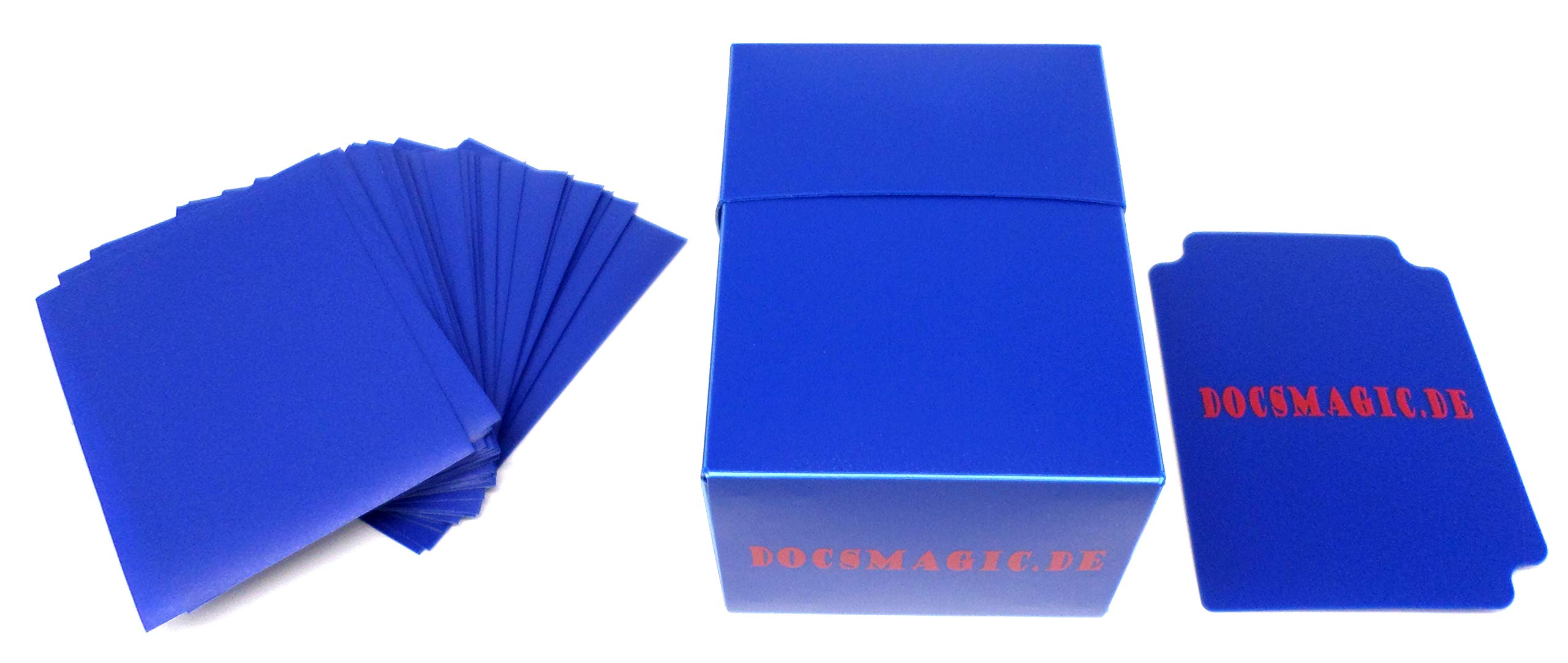 docsmagic.de Deck Box Full + 100 Double Mat Blue Sleeves Standard - PKM MTG