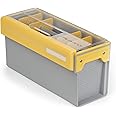 Plano EDGE Premium Spinnerbait Tackle Utility Box, Clear and Yellow, Rust-Resistant Storage, Waterproof Tackle Tray Organizer for Buzz Baits, Swimbaits, and Crankbaits