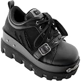 GURURU Original Y2K Goth Platform Boots - Punk Chunky Sole Shoes with Cat Decor, Vintage Combat Boots for Women