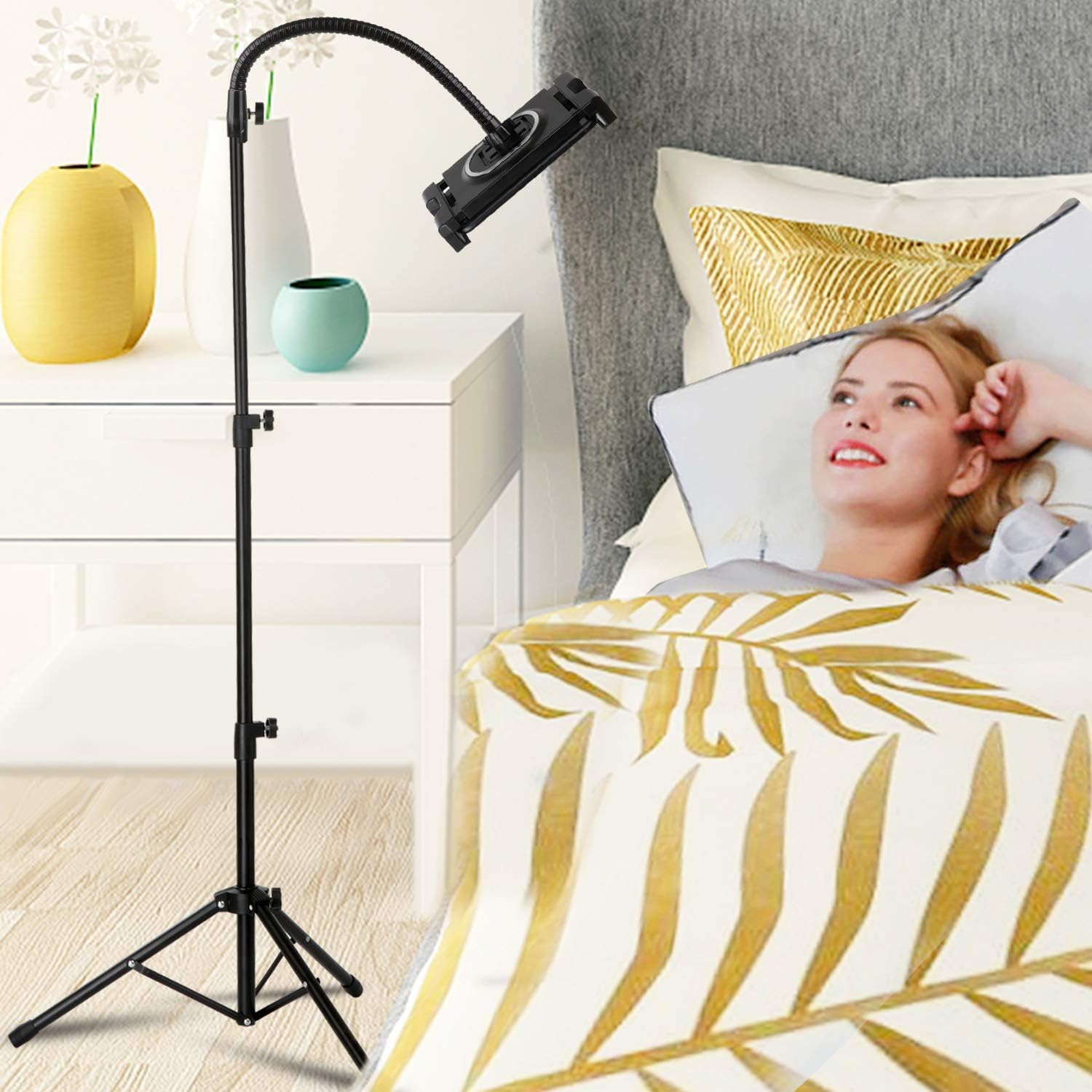 Ipad Tripod Stand,Gooseneck 67-inch Floor Stand for Tablet,Fit for iPhone 11/11Pro Max/7/8/X/Xs Max, IPad 12.9-Inch IPad Pro/11-Inch iPad Pro/IPad 6/Mini 5/Air 3/& More, and a Remote Control as Gift: Electronics