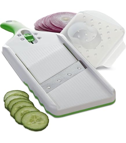 Handheld Mandoline Slicer - Vegetable Slicer With Pusher & Holder, 32 Cm, For Potatoes, Cucumbers, Onions