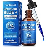 Methylene Blue 1% Solution - USP Grade Drops for Brain Health, Memory, Focus & Cellular Energy - Pharmaceutical Grade, Formaldehyde-Free, Vegan, Non-GMO - 2 fl oz