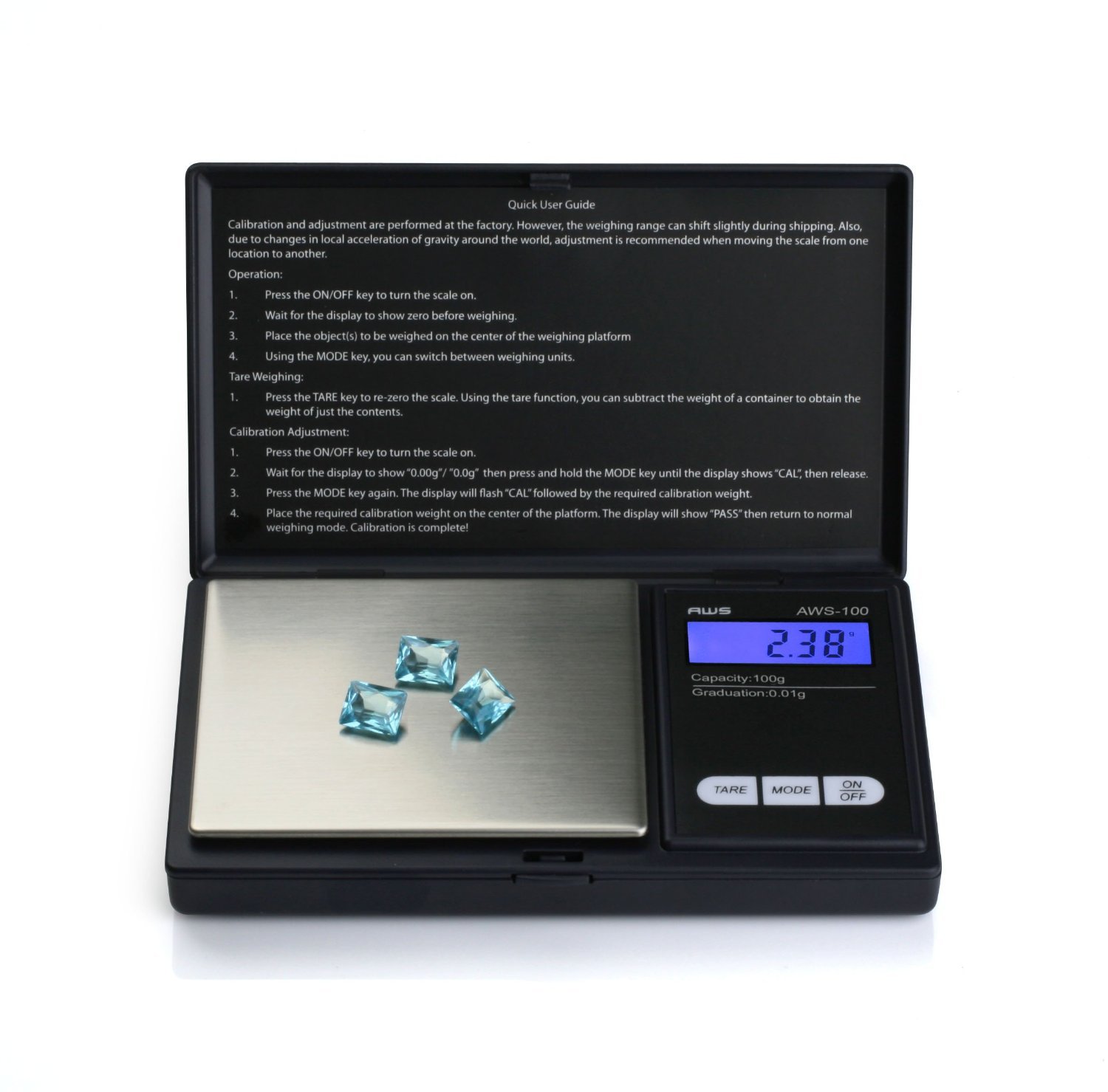 American Weigh Scales 100G X 0.01G Digital Scale, With Seaside 100 G