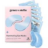 grace &amp; stella Award Winning Under Eye Mask Reduce Dark Circles, Puffy Eyes, Undereye Bags, Wrinkles, Gel Under Eye Patches, Small Gifts for Women, Gifts Under 10 Dollars, Vegan (6 Pairs, Blue)